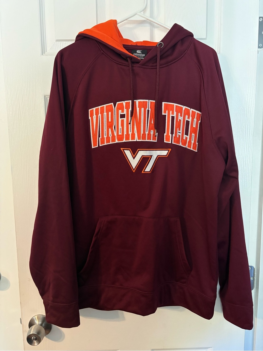 Colosseum Virginia Tech Maroon and Orange Crewneck Hoodie